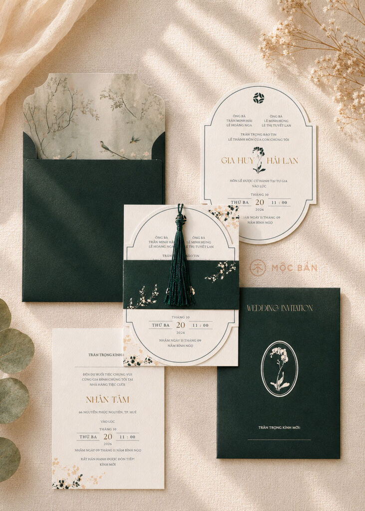 Emerald Elegance Wedding Invitation