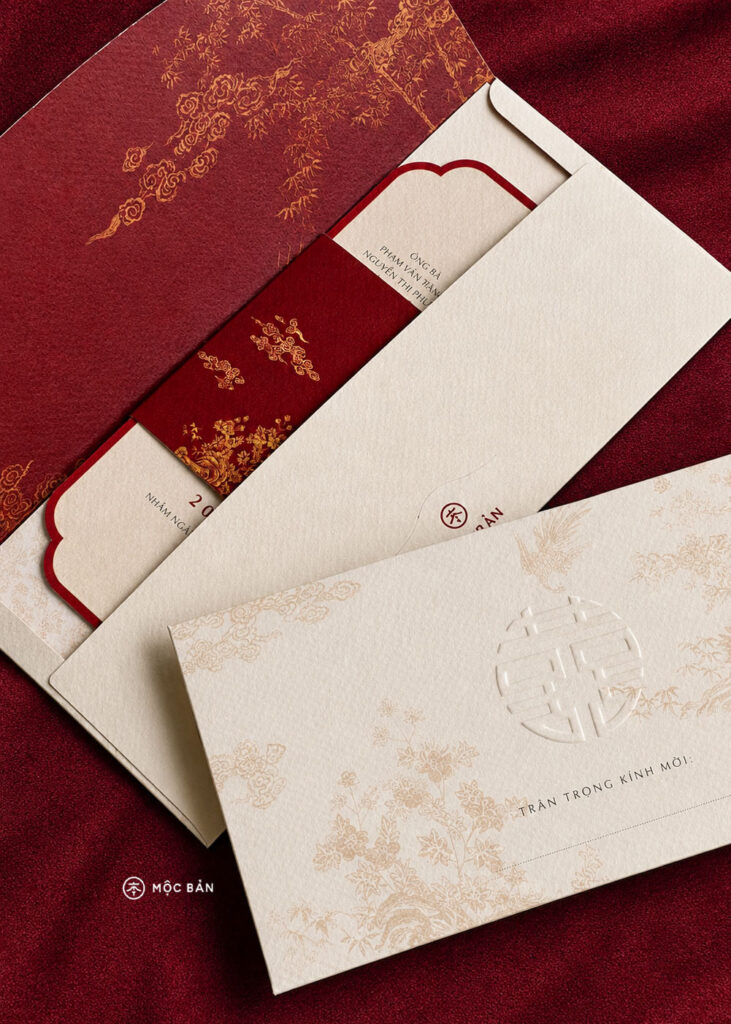 Thiệp cưới Mộc Bản | Timeless Elegance in Red & Ivory Thiệp cưới Mộc Bản | Timeless Elegance in Red & Ivory